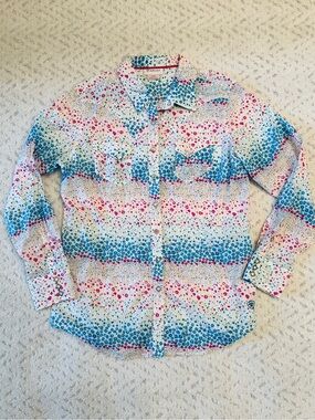 Ariat Womens Multicolor Floral Western Snap Shirt Size Large Coastal Cowgirl